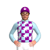 Light Blue, Purple Checks, White Stars And Seams Sleeves And Cap, White Star On Cap