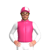 Pink, White Pearce Racing Logo, White Sleeves, Quartered Cap