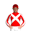 Red, White Crossed Sashes, Striped Sleeves, Red And Black Hooped Cap