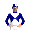 Navy Blue, White Diablo, Quartered Cap