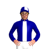 Dark Blue, White Stripe, Quartered Cap