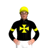 Black, Yellow Maltese Cross And Armbands, Yellow Cap