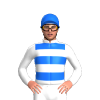 White, Blue Hoops And Cap