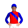 RED, MEDIUM BLUE RIGHT SASH, SLEEVES,CAP