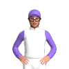 WHITE,MEDIUM PURPLE SLEEVES,CAP