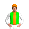LIME,ORANGE STRIPE,WHITE SLEEVES,ORANGE CAP,COLLAR