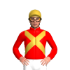RED, GOLD CROSSED SASHES, RED SLEEVES, GOLD CIRCLE, CAP