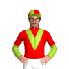 RED, YELLOW GREEN VEE, SLEEVES,RED HALVED, QUARTERS CAP