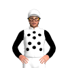WHITE,BLACK SPOTS,SLEEVES