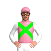PINK SHERBET, LIME CROSSED SASHES,WHITE SLEEVES