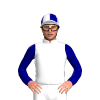 White, Navy Blue Hillside Stud Logo And Sleeves, Quartered Cap