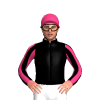 Black, Pink Striped Sleeves, Pink Cap