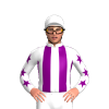 White, Purple Stripes, Stars Sleeves