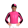 Pink, Black Striped Sleeves, Pink Crown, Quartered Cap