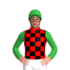 Red And Black Checks, Green Sleeves And Cap