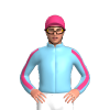 Sky Blue, Pink Stripe Sleeves, Pink Cap