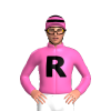 Hot Pink, Black R Motif, Hooped Cap