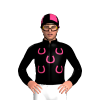 Black, Pink Horseshoes, Quartered Cap