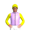 Mauve, Black Seams, Yellow Sleeves And Cap, Black Seams