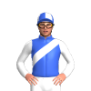 Royal Blue, White Sash And Sleeves, Quartered Cap