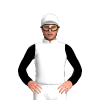 White, Tricolour Diamond, Black Sleeves, White Cap