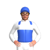 White, Royal Blue Halves, Epaulettes And Cap