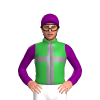 Bottle Green, Grey Cross, Purple Sleeves And Cap