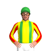Yellow, Green Braces, Red Striped Sleeves, Green Cap