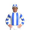 White, Royal Blue Stripes, Hooped Sleeves, Striped Cap