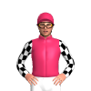 Cerise, Black And White Checked Sleeves