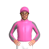 Hot Pink, Grey Striped Sleeves