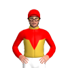 Gold, Red Vee Yoke, Sleeves And Cap