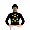 Black, Gold Spots, Black Sleeves And Cap