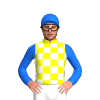 Yellow And White Checks, Blue Sleeves And Cap
