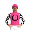 Pink, Black Horseshoe, Black And White Checked Sleeves