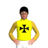 Yellow, Black Maltese Cross, Gold Sleeves, Black Maltese Crosses, Black Maltese Cross Cap