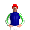 Navy Blue, Southern Cross With 4726 In Centre, Lime Green And White Striped Sleeves, Red Cap