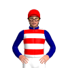 Navy Blue, Red and White Hoops, Red Cap