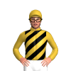 Gold, Black Diagonal Stripes, Gold Cap