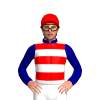 Navy Blue, Red And White Hoops, Red Cap