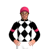 Black, White Diamonds, Cerise Armbands, Cerise Cap