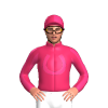 Cerise, Pink Horseshoe, Pink Striped Sleeves, Quartered Cap