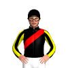 Black, Red Sash, Yellow Striped Sleeves