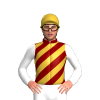 Maroon, Gold Diagonal Stripes, White Sleeves, Gold Cap