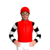Red, White Diamond, Black And White Hooped Sleeves, Red Cap