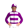 Purple, White Hoops, Black Seams, Purple And White Quartered Cap