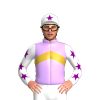 Mauve, Gold Chevron, White Sleeves, Purple Stars, White Cap, Purple Star