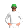 WHITE, PURPLE FIVE STARS, Green cap