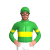 GREEN, YELLOW DOUBLE BAND, YELLOW ARMBANDS, Green cap