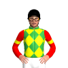 GREEN, YELLOW DIAMOND CHECK, RED SLEEVES, YELLOW ARMBAND, Black cap